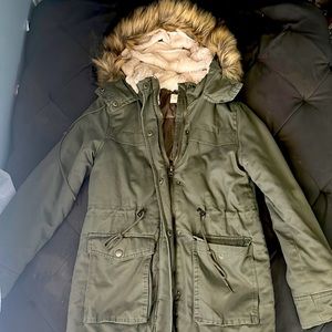 Aeropostal Heavy Winter Jacket with Fur Hoodie